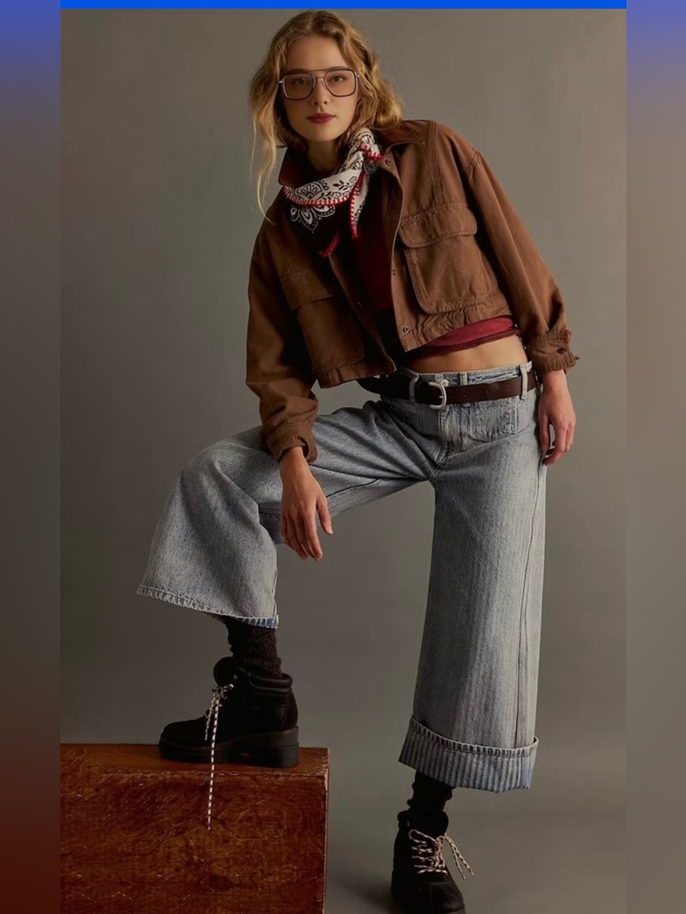 FREE PEOPLE X We The Free Brette Cropped Wide Leg size 27